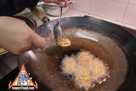 Spicy Thai Corn Cakes, 'Todman Khao Phot' - Slide it into the oil