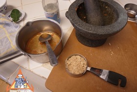 Spicy Thai Corn Cakes, 'Todman Khao Phot' - Making the sauce