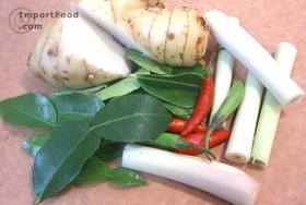 Thai Chicken Soup with Coconut Milk, 'Tom Kha Gai' - Fresh ingredients