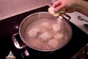 Gai Tom Kha Namsai, Rayong Style - Add fresh galangal