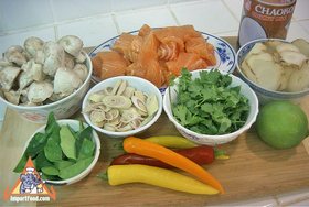 Tom Kha Salmon, Prepared by the Prime Minister of Thailand - Ingredients ready