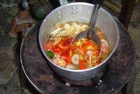 Thai Street Vendor for Thai Prawn Soup with Lemongrass, 'Tom Yum Goong'