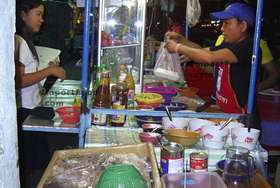 Thai Street Vendor for Thai Prawn Soup with Lemongrass, 'Tom Yum Goong'