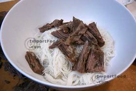 Vietnamese-Style Beef Noodle Soup - Meat and noodles ready