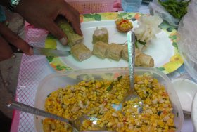 Kratong Tong made by Thai street vendor