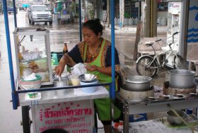 Congee vendor in Thailand