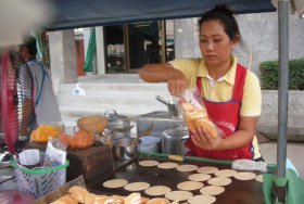 Khanom Buang from a vendor in Bangkok