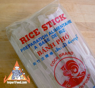 Rice stick noodle, wide, available online from ImportFood.com