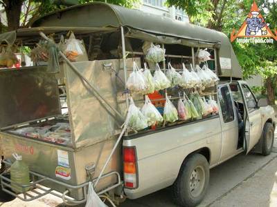 Thai Street Vendor Has Mobile Fresh Market