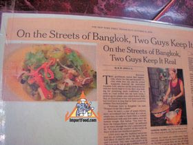Bangkok Sidewalk Vendor Chotechitr Offers Mee Krob, Banana Flower Spicy Salad, and More - New York Times Article