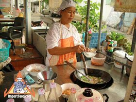 Thai Street Vendor Prepares Thai-Style Noodles in Gravy, 'Ladna'