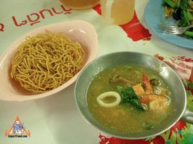 Bangkok Sidewalk Vendor Radna Yod Pak Offers Noodles in Gravy, 'Radna'
