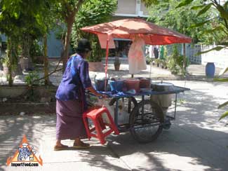thai street vendor charcoal burner