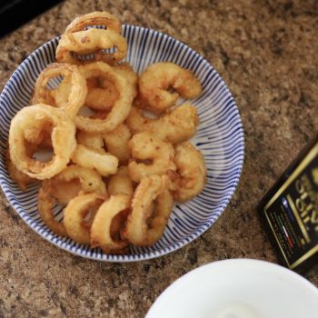 Onions Rings and Shrimp in 5 Minutes