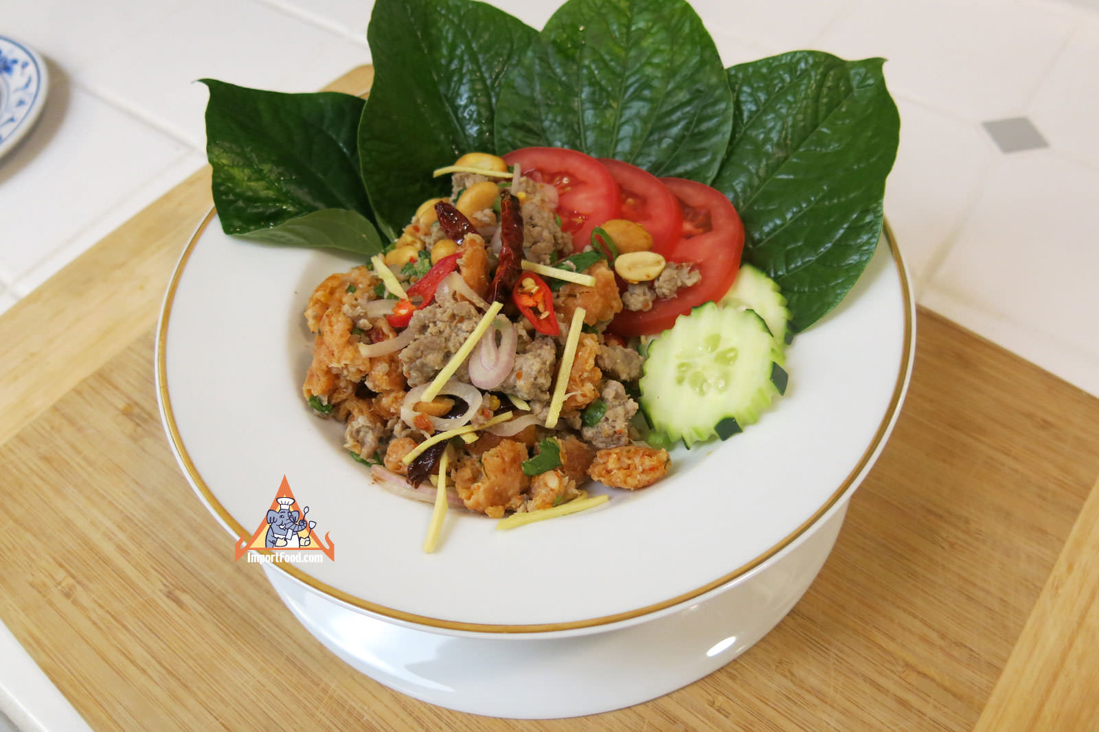 Crispy Rice Larb Pork, 'Yum Khao Tod Naem Moo Sod''Yum Khao Tod Naem Moo Sod'