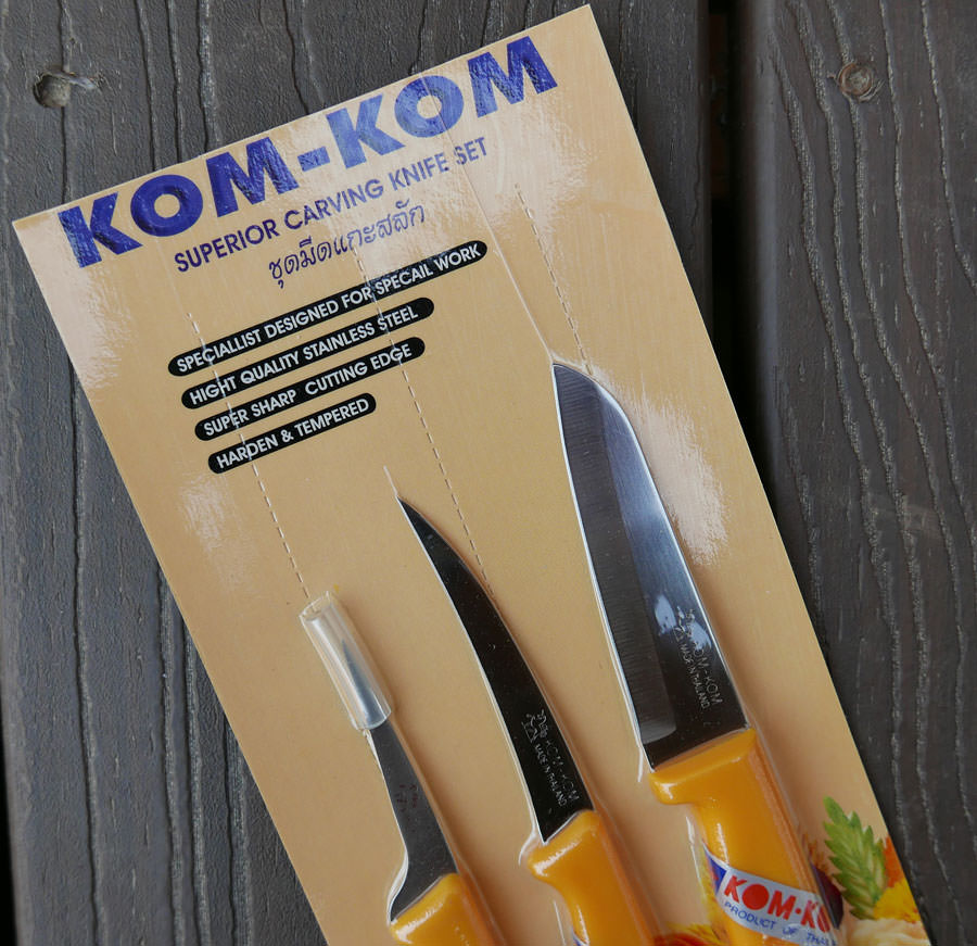 Kom-Kom Fruit & vegetable carving knife set, 3 piece - ImportFood