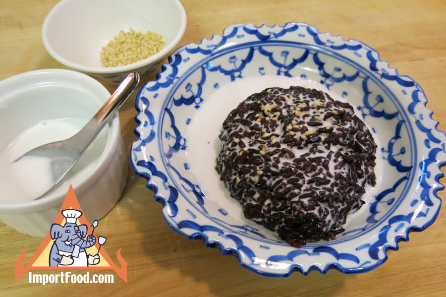 Recipe Thai Black Sticky Rice Sweet Coconut Milk Khao Neeo Dahm Importfood