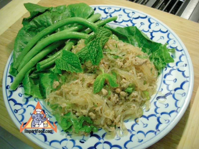 Larb with Glass Noodle & Minced Pork, 'Larb Woonsen Moo Sap'