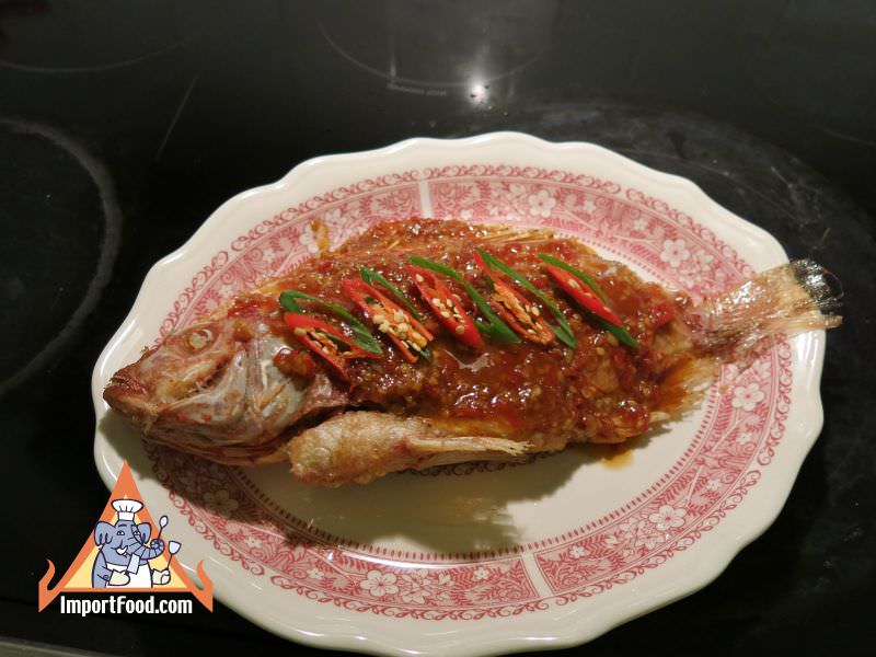 Thai Crispy Fish Topped with Chili Sauce, 'Pla Rad Prik'