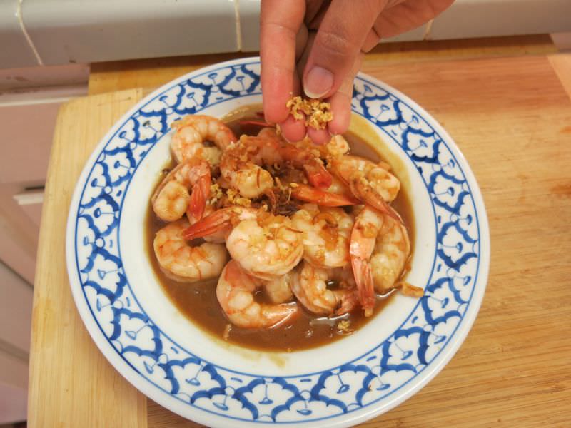 Stir-Fried Tamarind Shrimp, 'Goong Pad Nam Makham Piek'