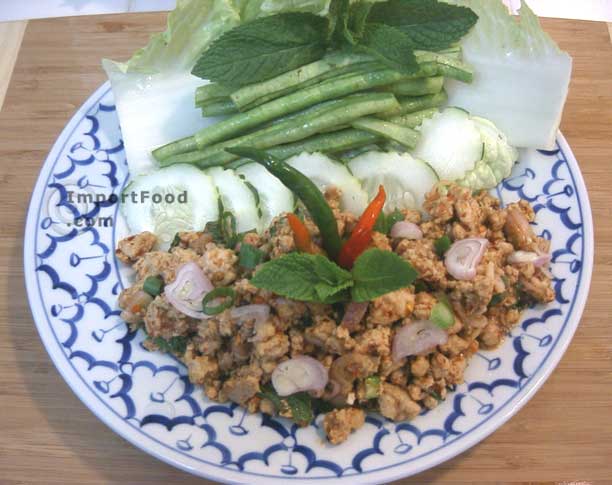 Thai Spicy Ground Chicken and Toasted Rice, 'Larb Gai'