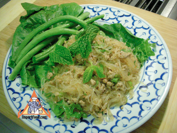 Larb with Glass Noodle & Minced Pork, 'Larb Woonsen Moo Sap'