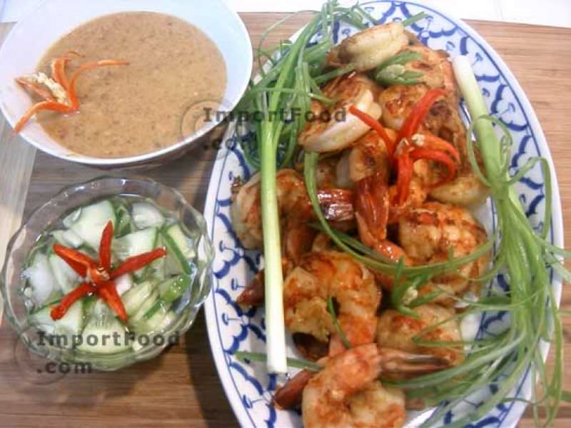 Thai Prawn Satay with Cucumber Salad