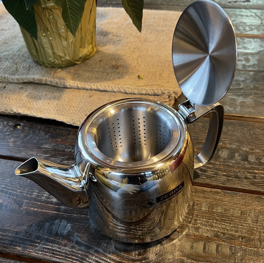 Stainless Steel Teapot with Filter, 1.5 Liter, Zebra Thailand - ImportFood