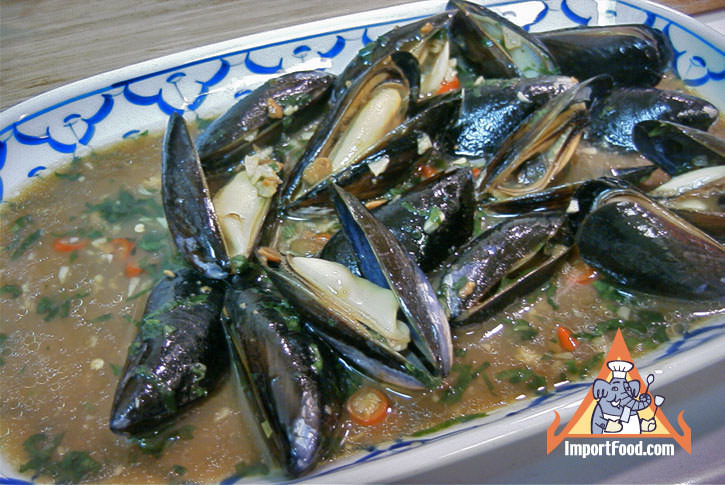 Baked mussels in soybean sauce