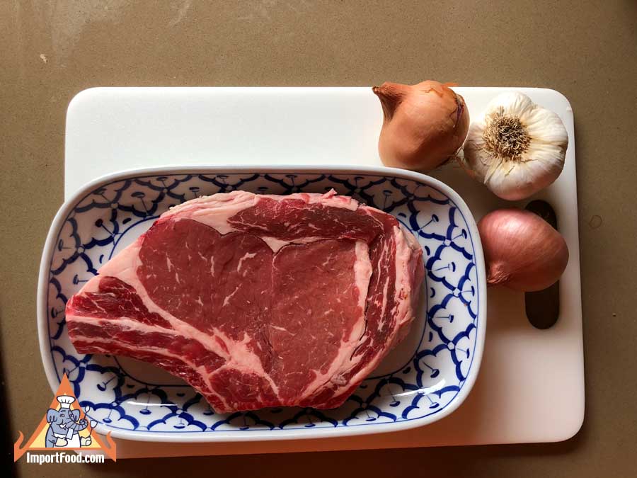 Steak garlic-shallot