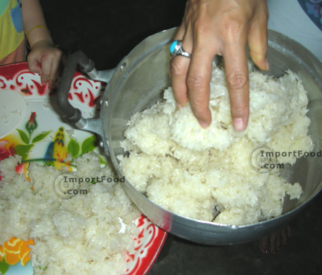 Step 6 put rice into a bowl