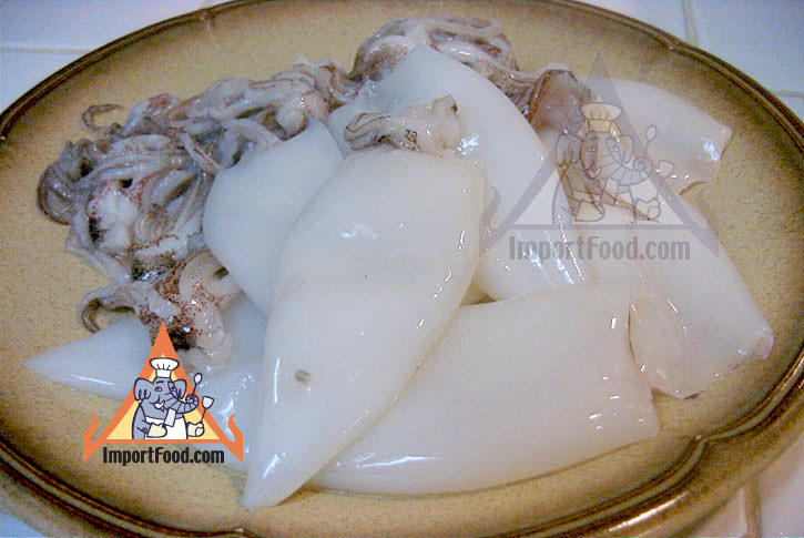 Squid before sliced into rings