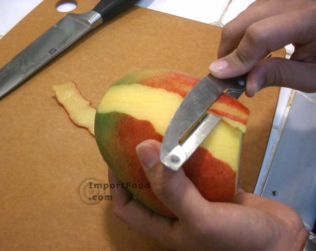 Use a peeler to remove the skin