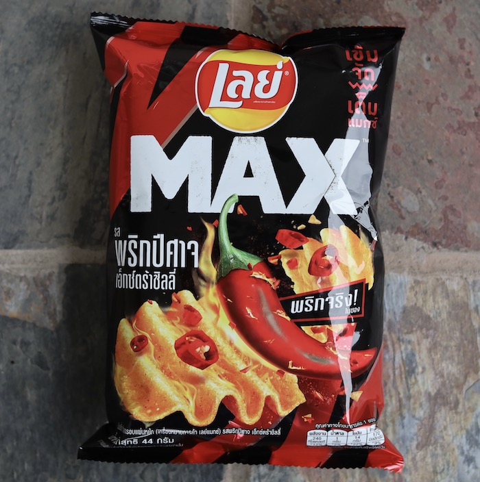 Thai Lays Potato Chips, Max Devil Chilli Pepper, 44 gm