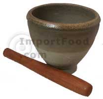 Lao-style clay mortar/pestle