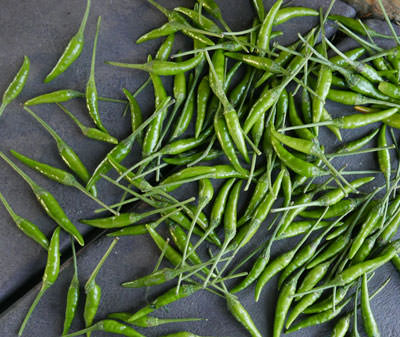 Fresh Green Thai Chile Peppers