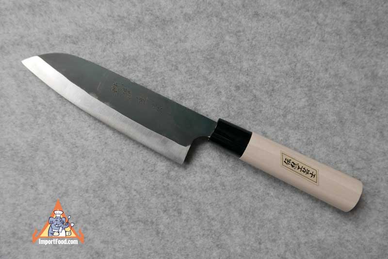 Hand Crafted Santoku Knife, Magnolia Handle, Japan, 14.5