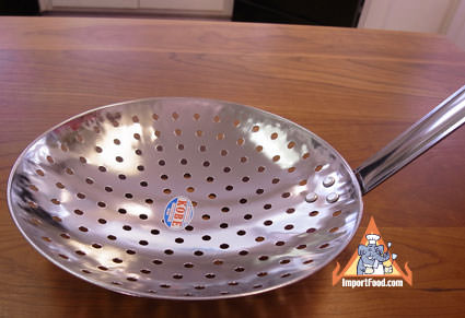 Long Handle Large Thai Strainer, Stainless