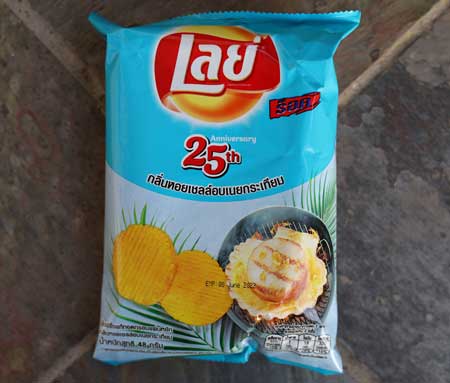 Thai Lays Potato Chips, Scallop in Garlic Butter, 48 gram