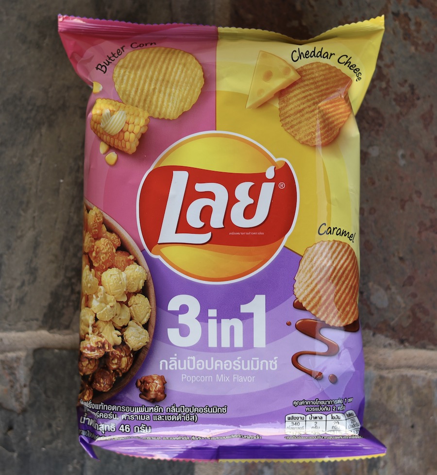 Thai Lays Potato Chips, Popcorn Mix, 46 gram