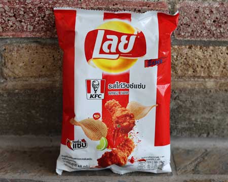 Thai Lays Potato Chips, Wingz Zabb, 48 gram