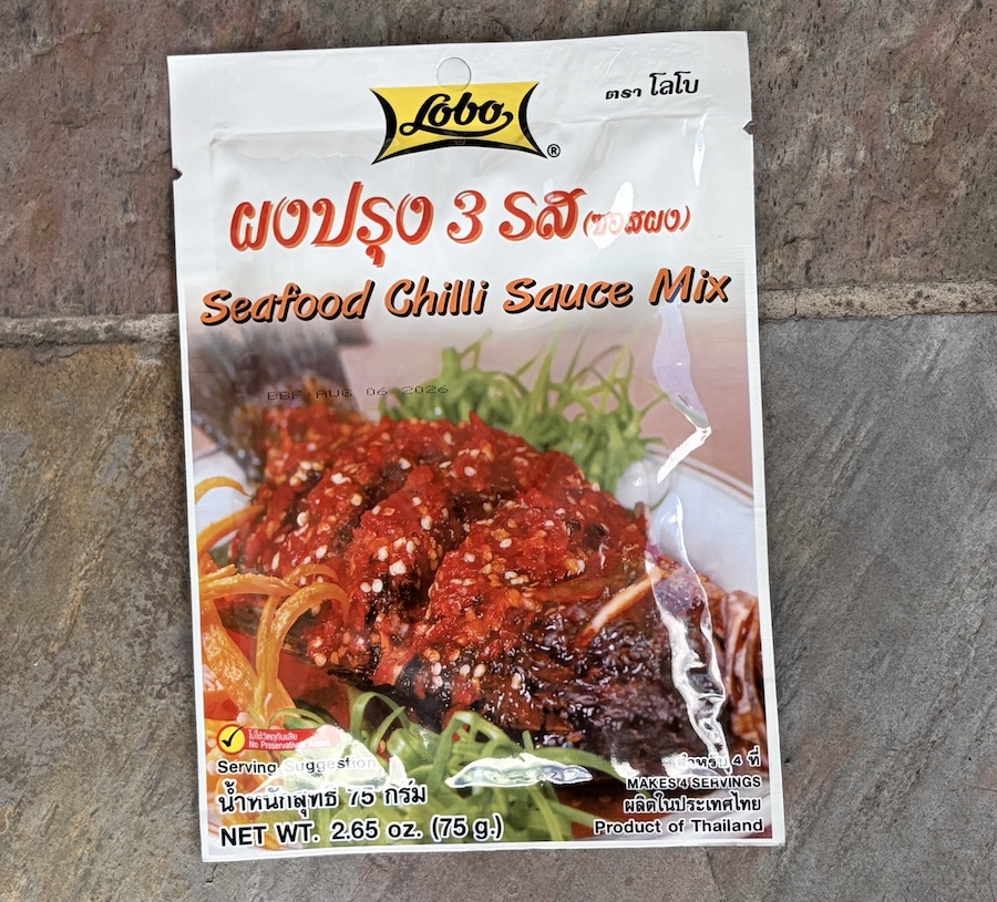 Seafood chilli sauce mix, Lobo brand, 2.65 oz