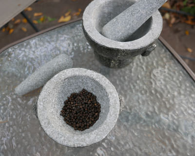 Two 6 Inch Thai Granite Mortar and Pestle