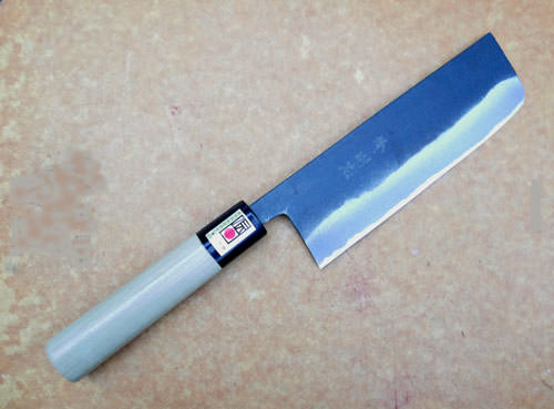 Hand Crafted Nakiri Knife, Magnolia Handle, Sakai Japan, 15