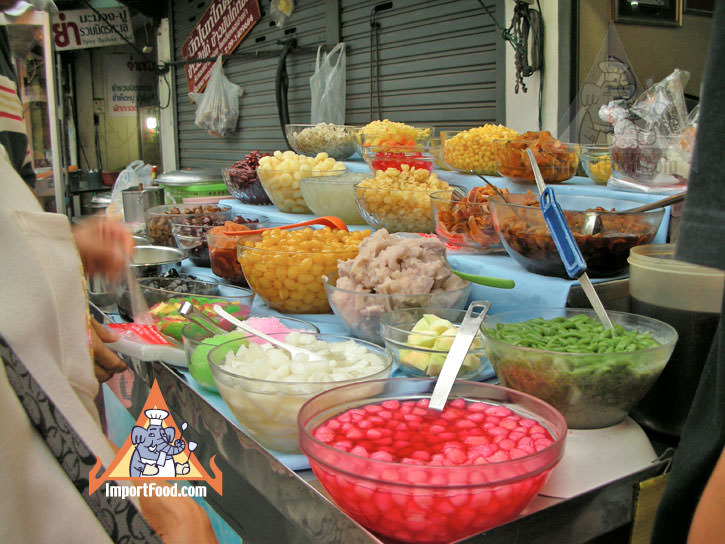 Bangkok Sidewalk Vendor Nong Amp Offers Assorted Thai Sweets and Appetizers