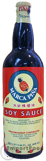 Soy Sauce, Marca Pina, 21 oz Bottle
