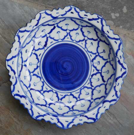 Ceramic, handpainted Thai serving dish, 7 in