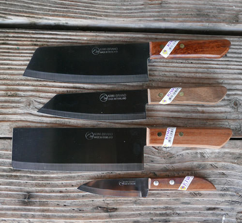 Set of four Thai knives, Kiwi