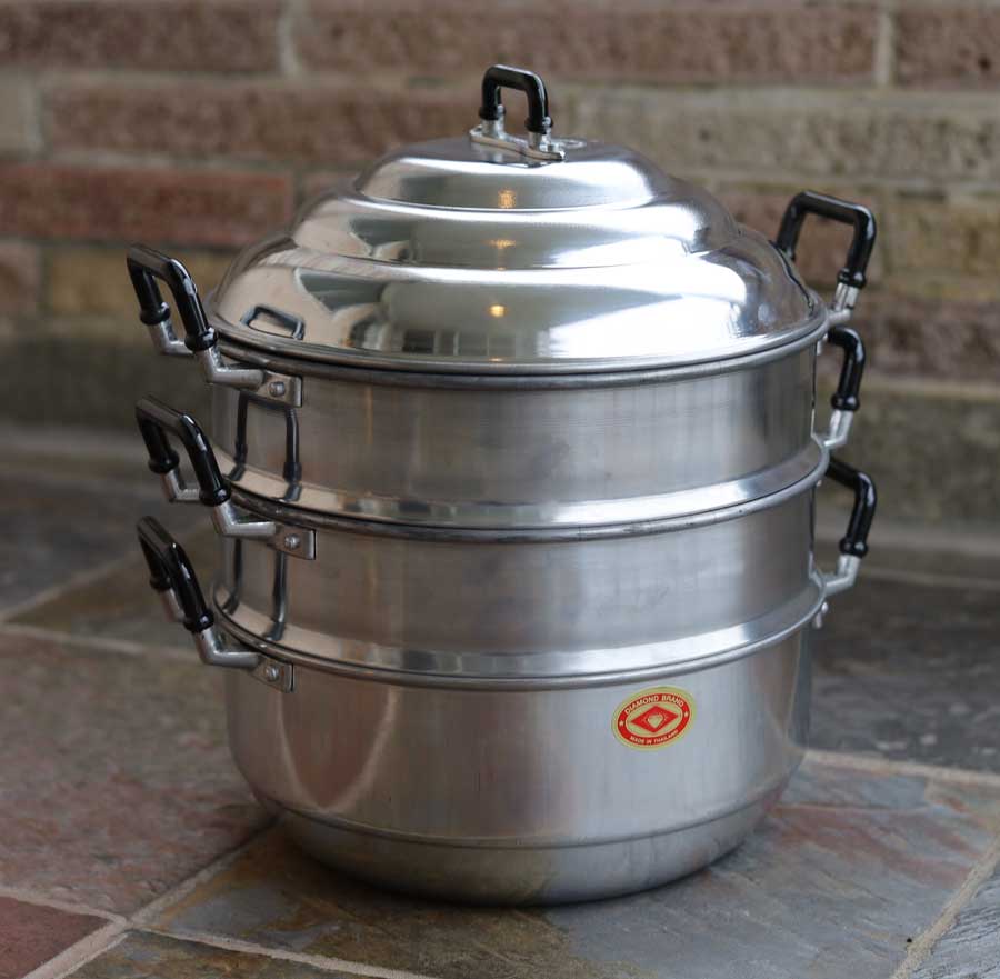 Details about   32cm Steamer Pot  Aluminum Thai Rice Soup Stream vegetable Meat Chinese Food 