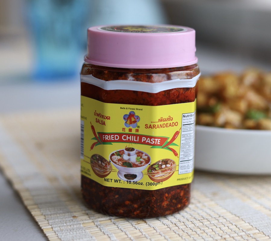 Thai Fried Chili Paste, Bells & Flower brand, 10.56 oz
